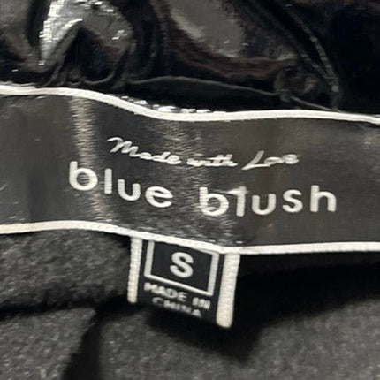 Blue Blush Women's Black Latex Faux Patent Leather Mini Pencil Skirt Size S