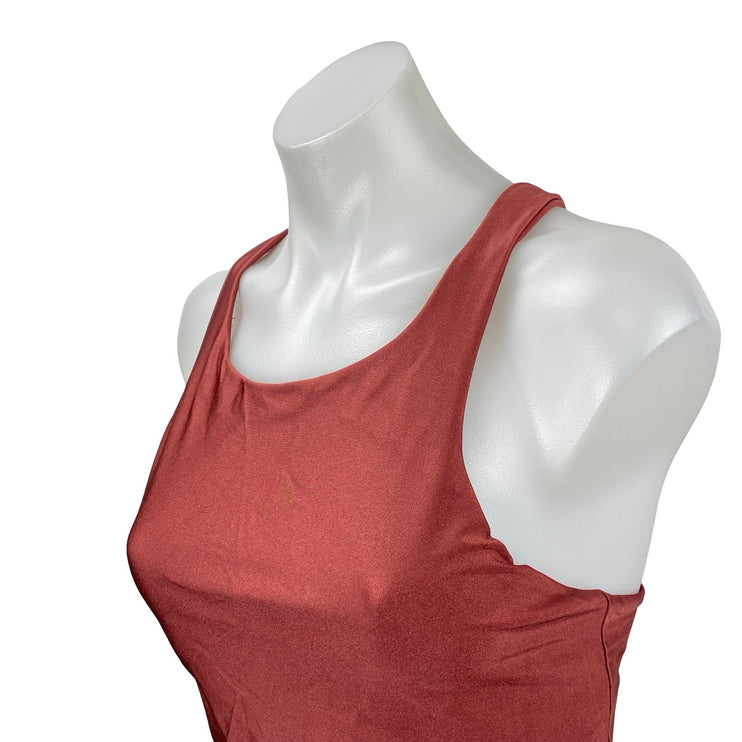 Athleta Purpose Crop Bra D-DD Red Racerback Yoga Workout Athletic Crop Top Sz S