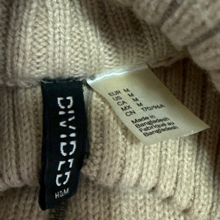 Divided by H&M Tan Nude Ribbed Knit Full Zip Cozy Cardigan Sweater Top Size M