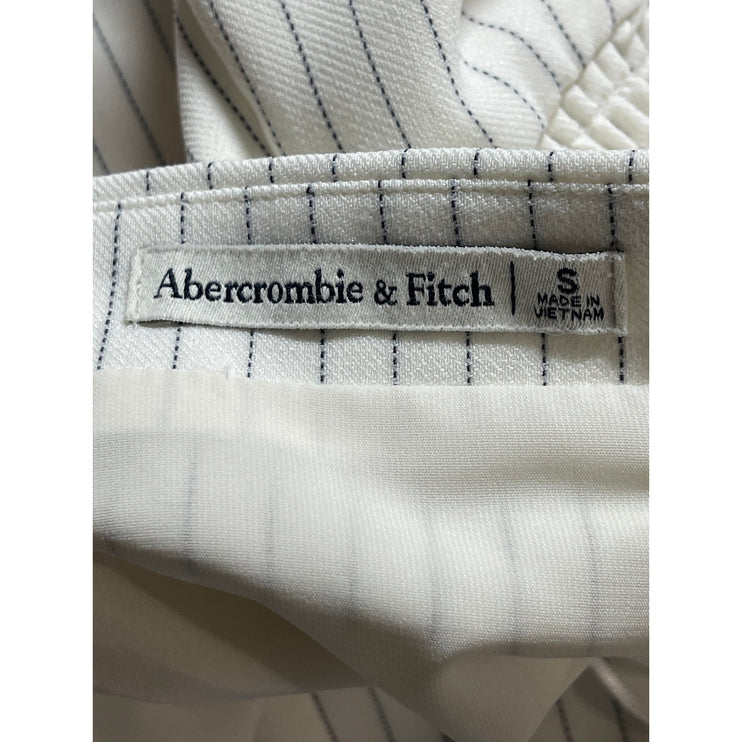 Abercrombie & Fitch White Striped Button Up Sleeveless Tube Bandeau Tank Top S