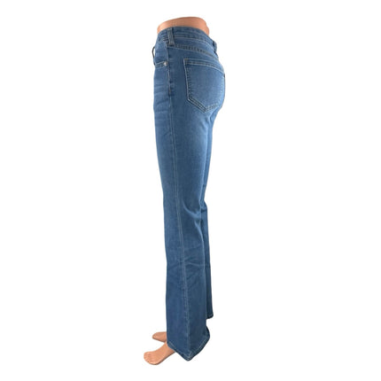 Abound Women's Blue Mid Rise Bell Bottom Bootcut Flare Denim Jeans Pants Size 26