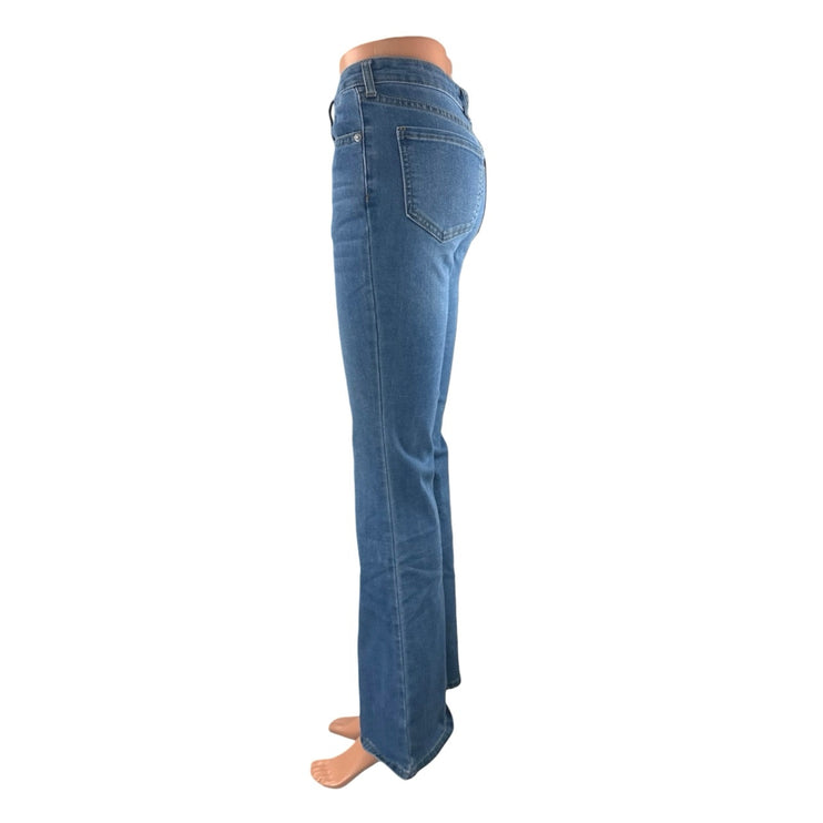 Abound Women's Blue Mid Rise Bell Bottom Bootcut Flare Denim Jeans Pants Size 26