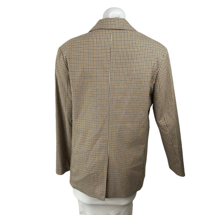 Oak + Fort Women's Plaid Check Notched Collar Long Sleeve Blazer Coat Jacket XS