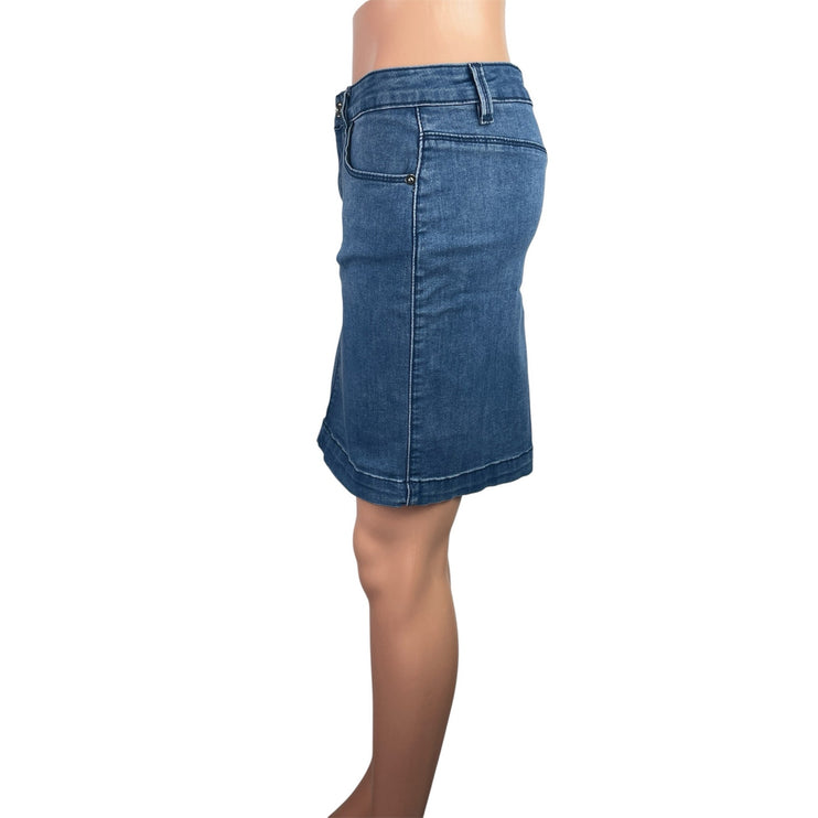 Missguided Women's Blue Low Waist Pockets Mini Denim Jeans Pencil Skirt Size 8