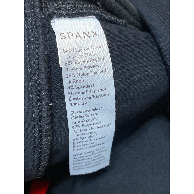 Spanx Womens Black Mid Rid Side Stripe Colorblock Yoga Athletic Leggings Pants M