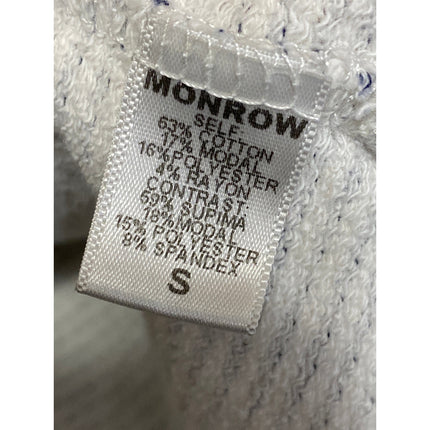 Monrow Women's Gray Kiss Mark Long Sleeve Crew Striped T Shirt Tee Top Size S