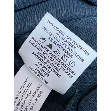 Frank And Oak Women's Black Ribbed Knit Crew Long Sleeve T Shirt Tee Top Size S