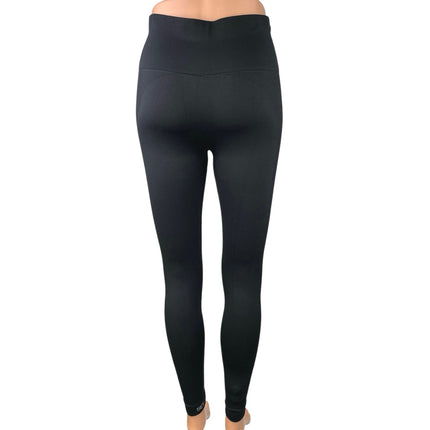 Set Active Women's Black Mid Rise Skinny Leg Workout Yoga Gym Leggings Pants M