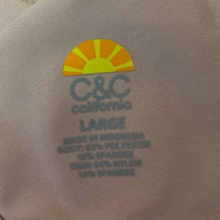 C&C California Peach Coral Lace Up Sleeveless Athletic Sports Bra Crop Top Sz L