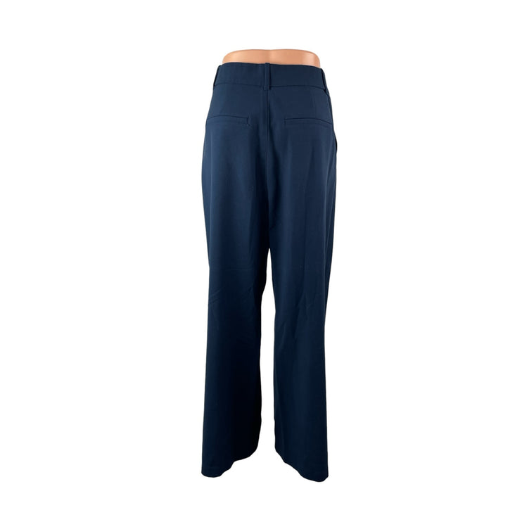 Abercrombie & Fitch Women's Navy Blue Wide Leg High Rise Trousers Pants Size M