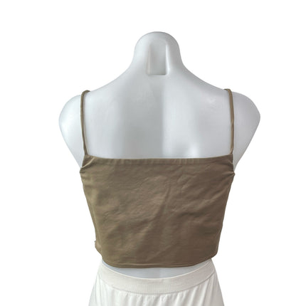 & Other Stories Women's Olive Green Sleeveless Square Neck Cami Tank Crop Top 8