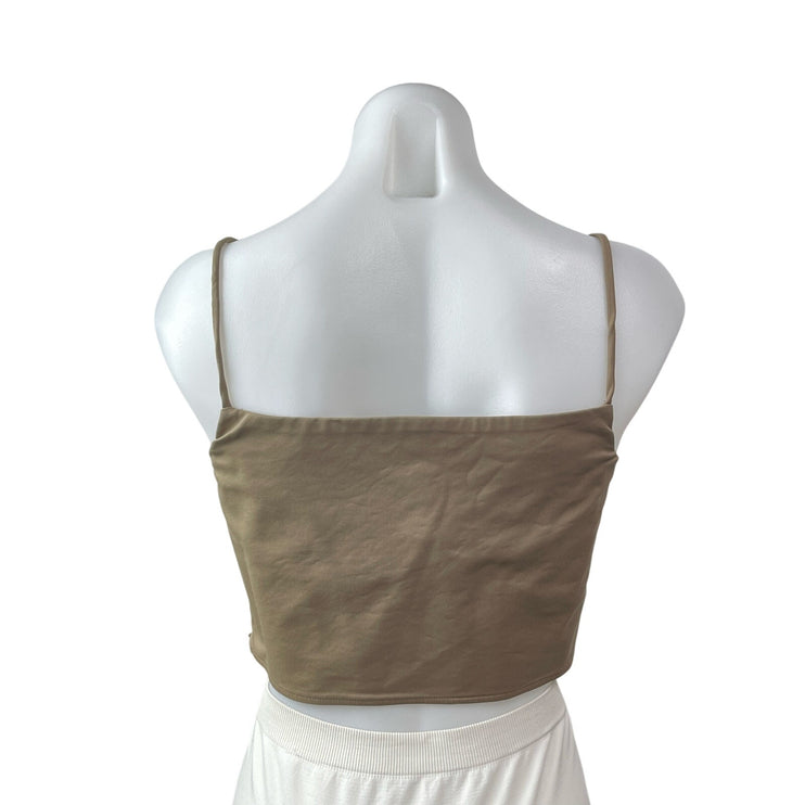 & Other Stories Women's Olive Green Sleeveless Square Neck Cami Tank Crop Top 8