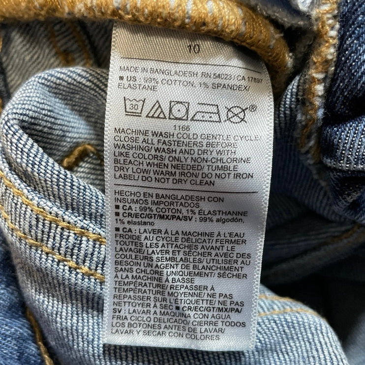 Old Navy Patchwork High Rise Baggy Barrel Palazzo Wide Leg Denim Jeans Pants 10