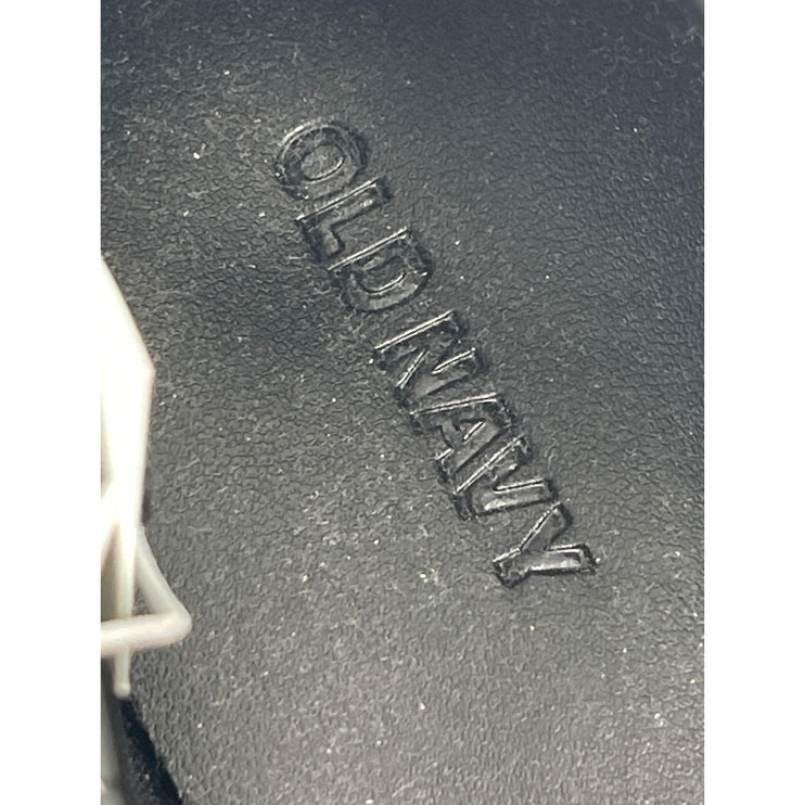 Old Navy Black Faux Leather Crocodile Chain Chunky Platform Loafers Shoes Sz 11