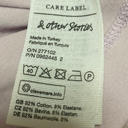 & Other Stories Women's Pink Mock Neck Long Puff Sleeve Sweater Shirt Top Size S