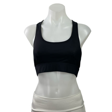 Fabletics Women's Black Scoop Neck Racerback Yoga Athletic Sports Bra Crop Top M