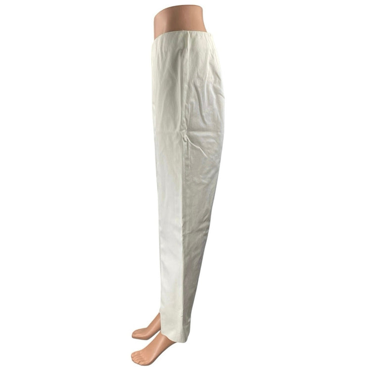 NEW Pearl by Lela Rose Susie White High Waisted Straight Trousers Dress Pants 10