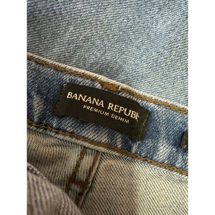 Banana Republic Blue High Rise Straight Distressed Ripped Knee Denim Jeans Sz 27