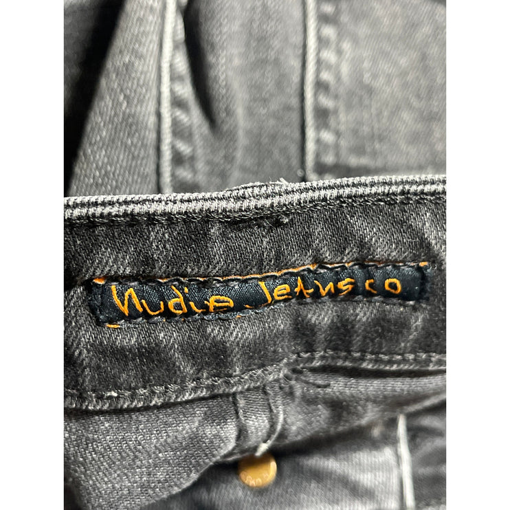 Nudie Women's Gray High Rise Girlfirend Straight Wide Leg Jeans Pants Size 27