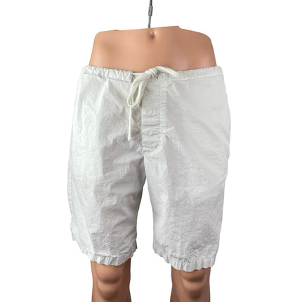 James Perse Men's White High Waist Drawstring Summer Beach Swim Bermuda Shorts 2