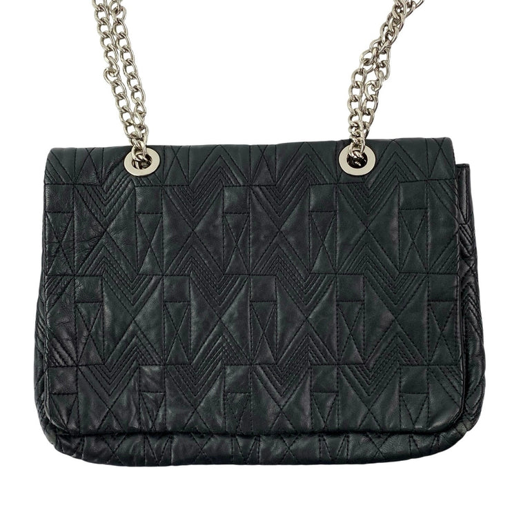 Badgley Mischka Black Faux Leather Vegan Chain Crossbody Purse Bag Handbag OS