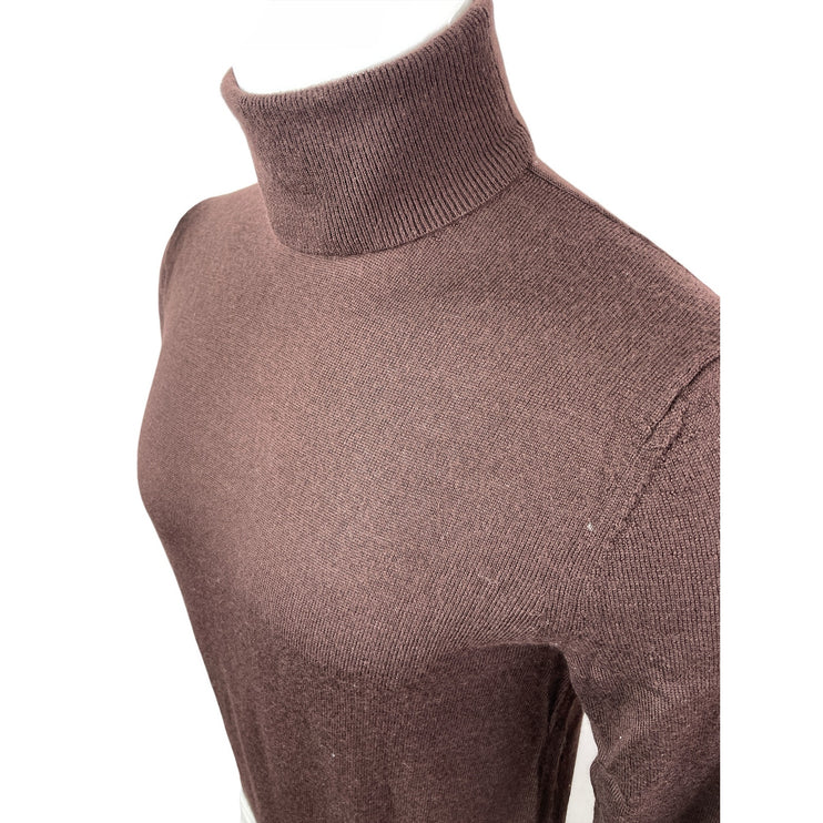 Banana Republic Men's Brown 100% Wool Turtleneck Long Sleeve Sweater Top Size M