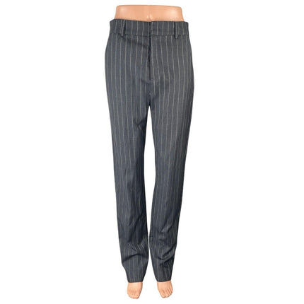 Isalis Women's Gray Striped High Rise Straight Relaxed Trousers Pants Size S