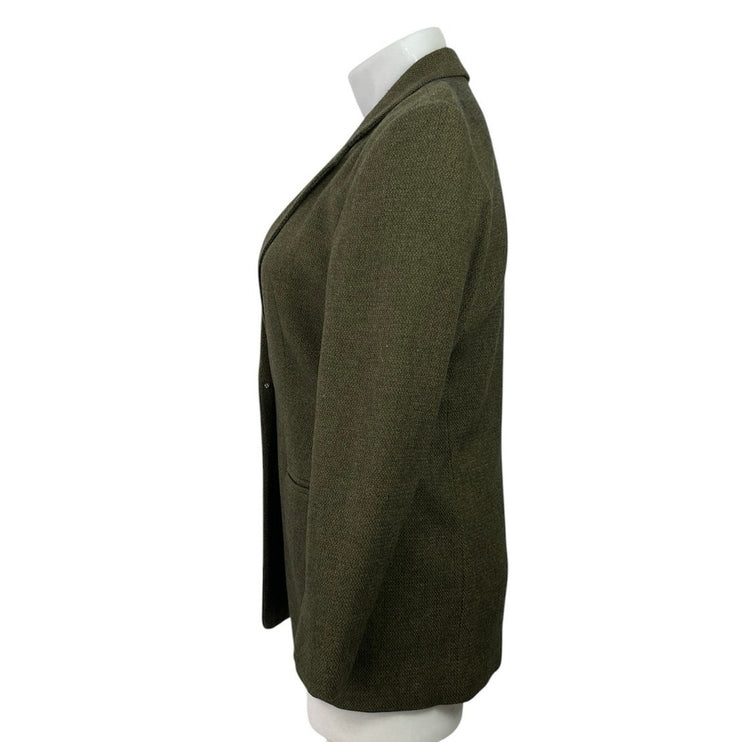 Amanda Smith 100% Wool Green Long Sleeve Single Breasted Blazer Coat Jacket 12