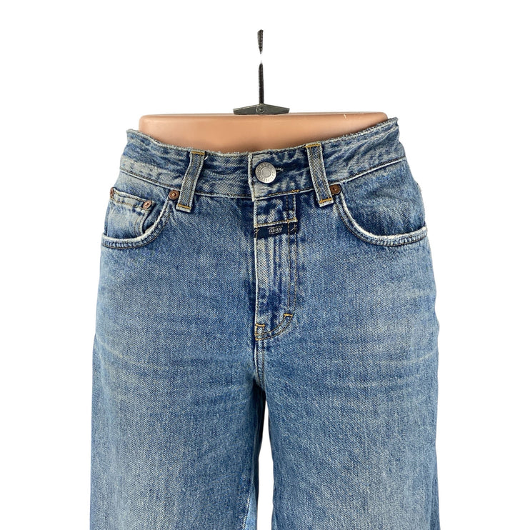 Closed Women's Blue Patchwork Colorblock High Rise Wide Leg Baggy Denim Jeans 25