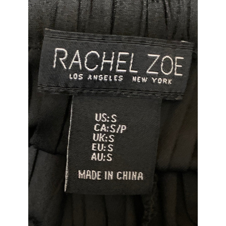 Rachel Zoe Women's Black Plisse Flowy Palazzo Wide Leg Trousers Square Pants S
