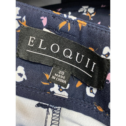NEW Eloquii Women's Multicolor Floral High Rise Pocket Skinny Trousers Pants 20