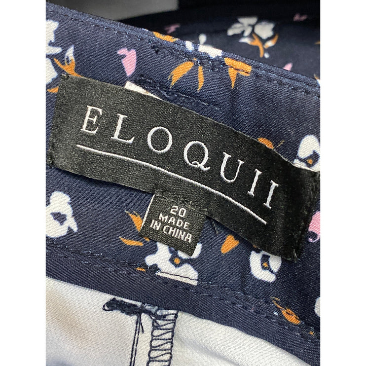 NEW Eloquii Women's Multicolor Floral High Rise Pocket Skinny Trousers Pants 20