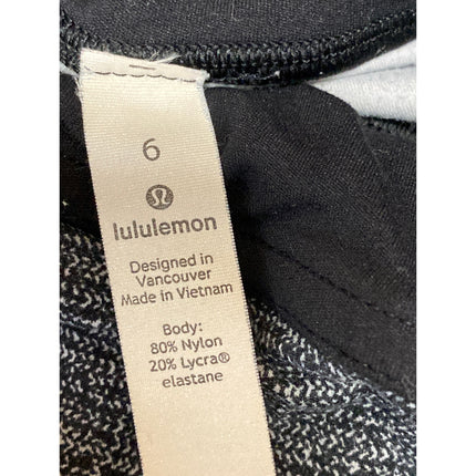 Lululemon Women's Black Gray Mid Rise Yoga Workout Athletic Leggings Pants Sz 6