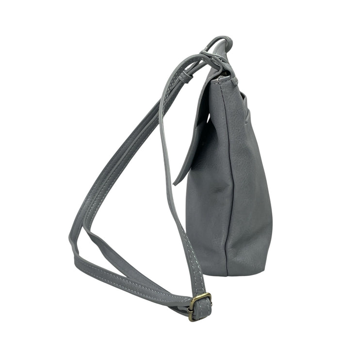 Joy Susan Jensy Chambray Blue Vegan Leather Front Flap Magnetic Crossbody Bag