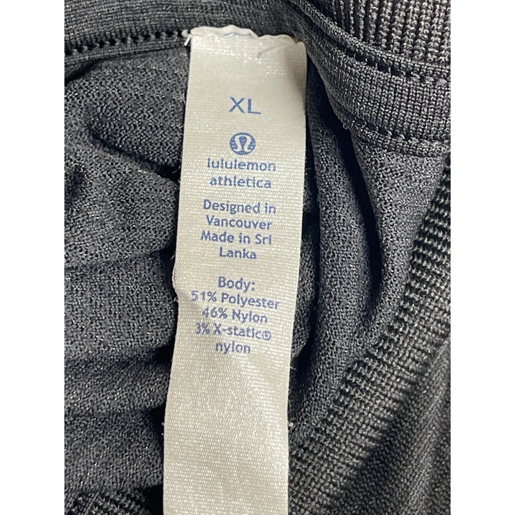 Lululemon Evolution Black Short Sleeve Activewear Athletic Polo Shirt Top Sz XL