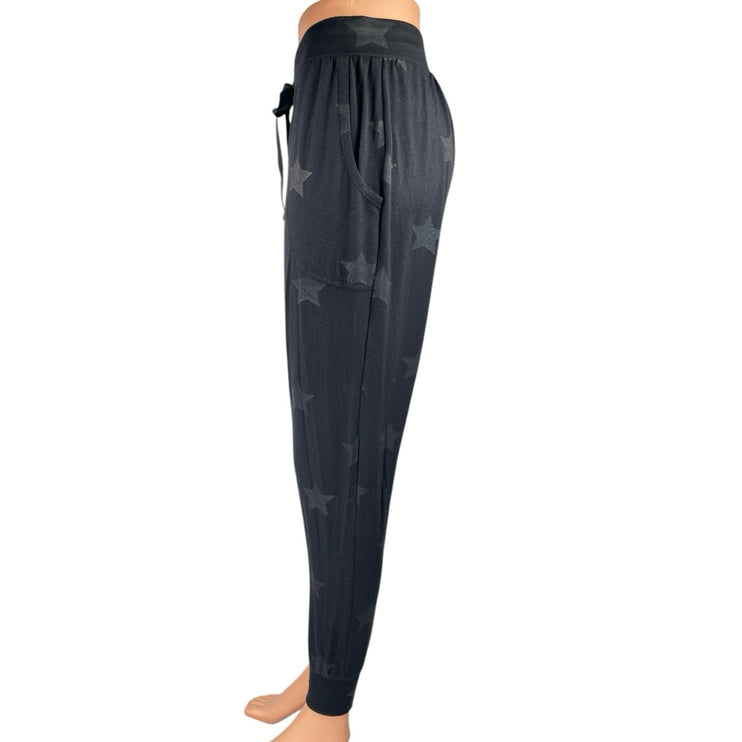 Terez Women's Black Star Print Drawstring Athletic Jogger Sweat Pants Size XS