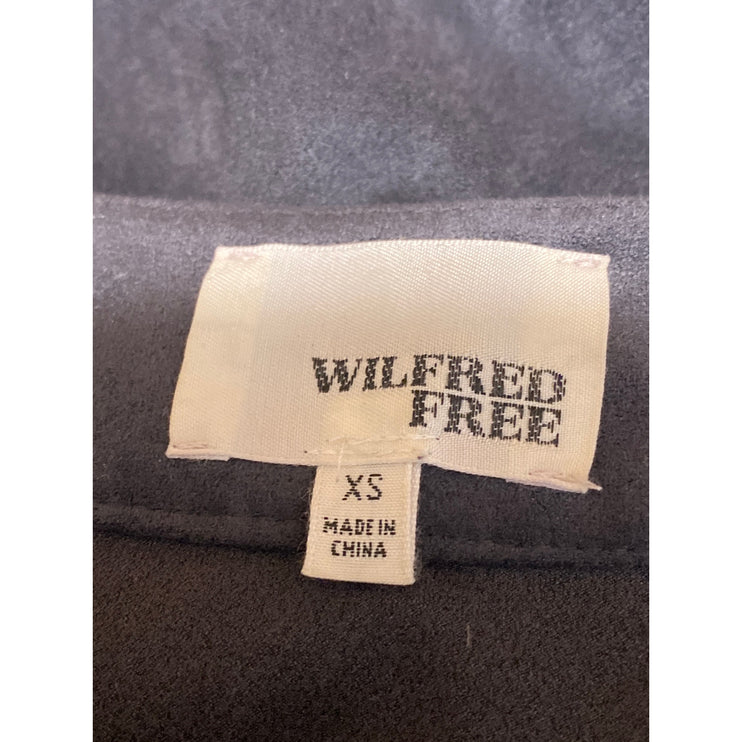 Aritzia Wilfred Free Nescher Women's Gray Faux Suede Wrap Mini A-Line Skirt XS