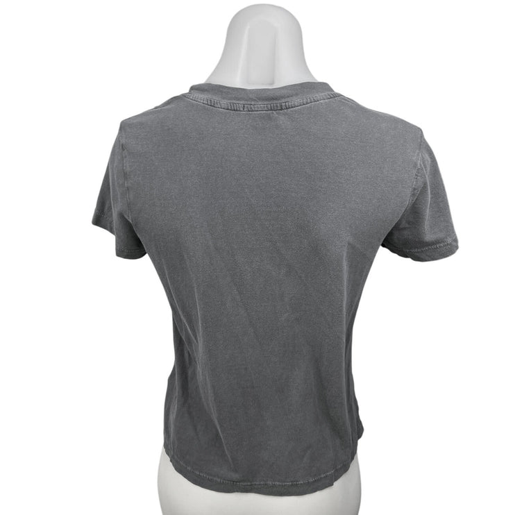 Standard James Perse Vintage Little Boy Women's Gray Crew Neck Tee T Shirt Top 1