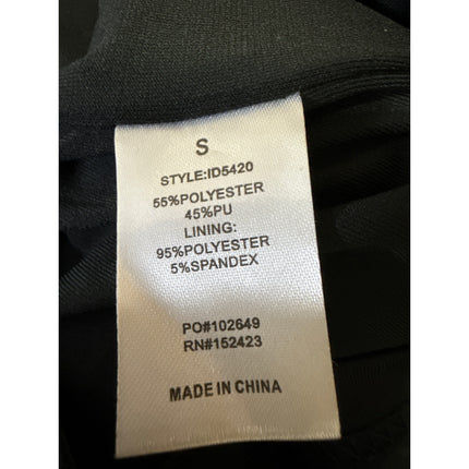 Klesis Black Vegan Leather Sleeveless Cami Camisole Mini Bodycon Tank Dress Sz S