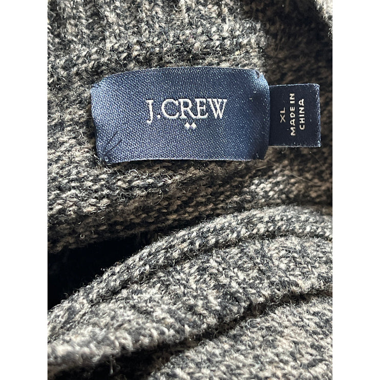 J.Crew Women's Gray 100% Lambswool Crew Neck Long Sleeve Sweater Top Size XL