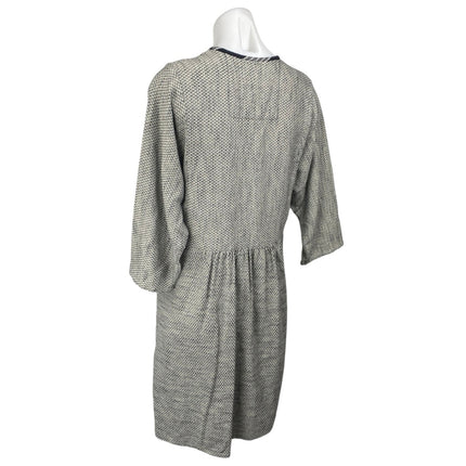 Ace & Jig Women's Gray Tweed Cotton V-Neck 3/4 Sleeve Mini A-Line Dress Size S