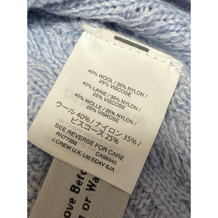 J.Crew Women's Blue Wool Cable Knit Bell Long Sleeve Crewneck Sweater Top Size S