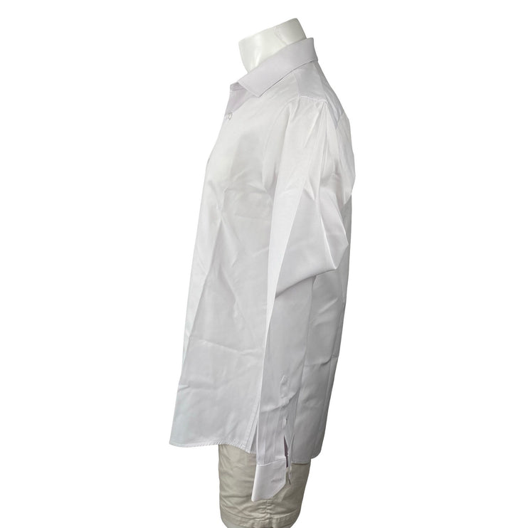 TMG Italy Men's White Career Long Sleeve Button Down Dress Shirt Top Size 16