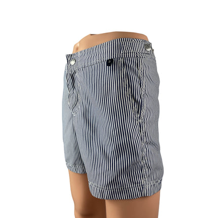 Abercrombie & Fitch Women's Blue White Stripe High Waisted Bermuda Shorts Size S