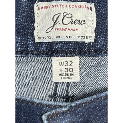 J.Crew 770 Mens Blue Dark Wash High Waist Straight Skinny Denim Jeans W32 L30