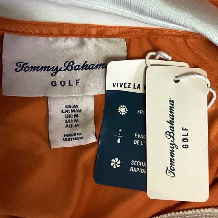 Tommy Bahama GOLF NWT Orange V-Neck Collar  Sleeveless Tennis Golf Shirt Size M