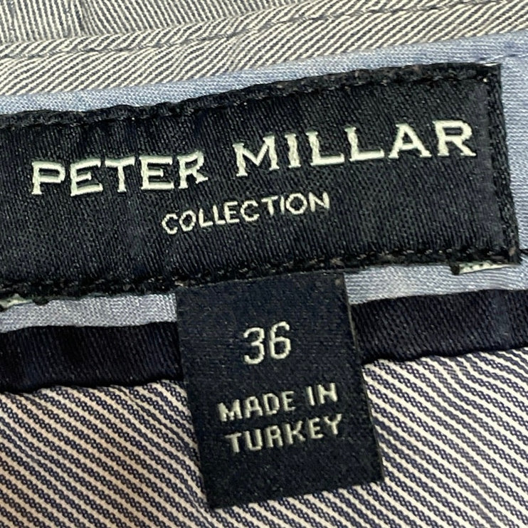 Peter Millar Men's Gray Straight Leg Mid Rise Career Trousers Pants Size 36