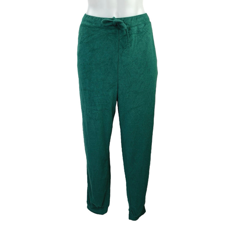 NEW Weworewhat Green Terry Pull On Bra Slim Jogger Sweat Pants 2 Pc Set Sz S/M