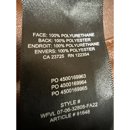 Aritzia Wilfred Brown Faux Leather High Waist Straight Wide Leg Trousers Pants 0