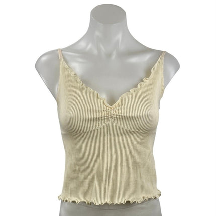 Urban Outfitters Out From Under Yellow Rib Knit Lettuce Cami Tank Top Size XL